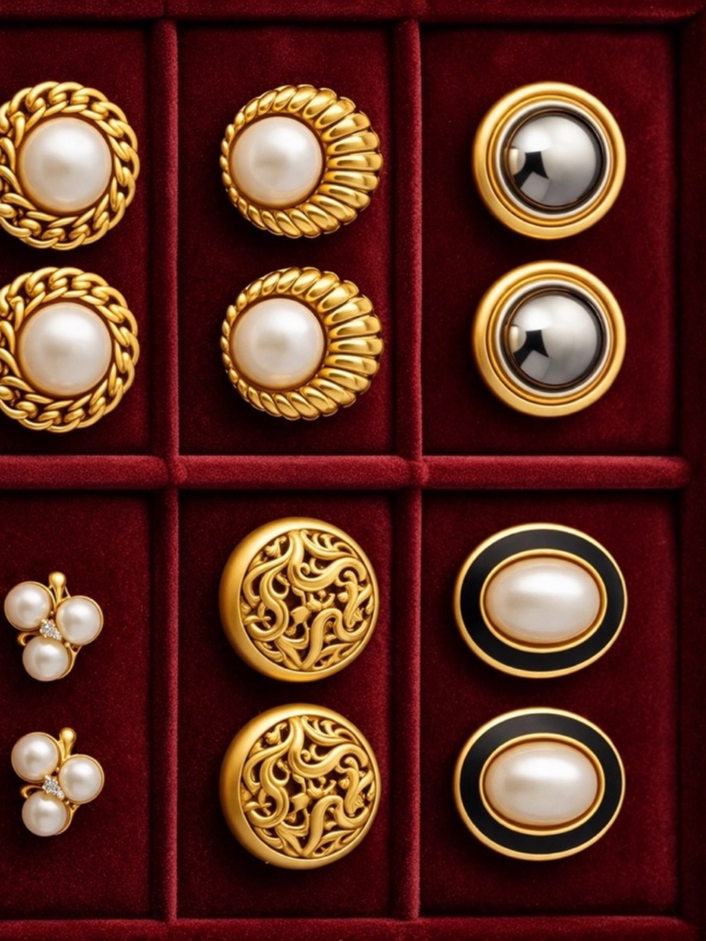 Vintage 1980s Gold Pearl Earrings Lot 6 Designer Jewelry Nordstrom Dynasty